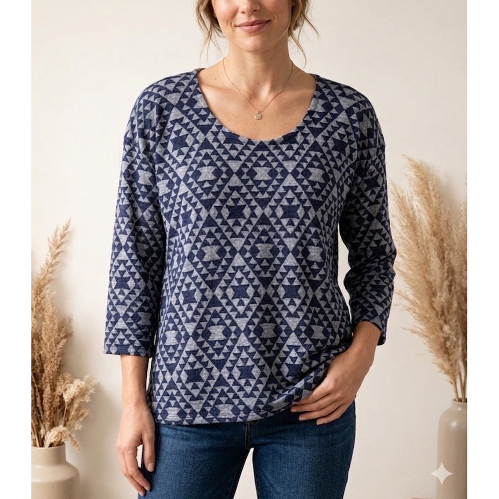 Pendleton Womens Knit Top 3/4 Sleeve M